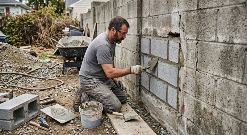 Cinder Block Wall Repair in Box Elder County, UT
