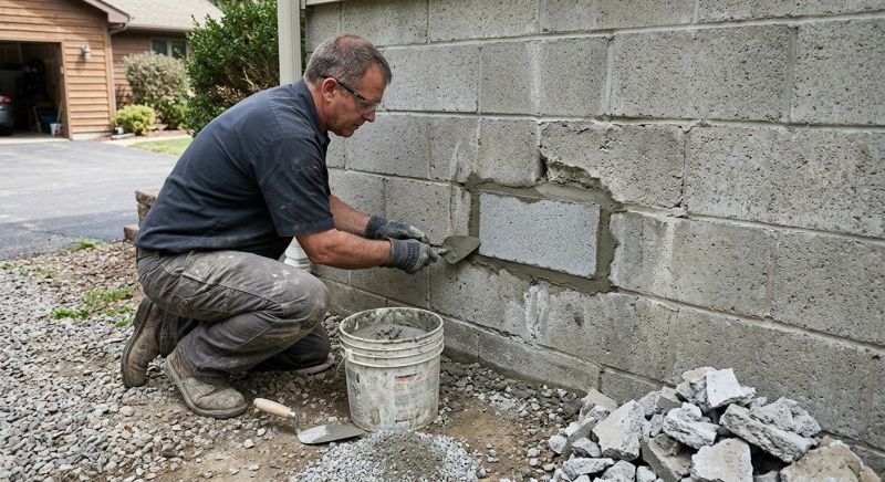 Cinder Block Wall Repair in Eden, UT