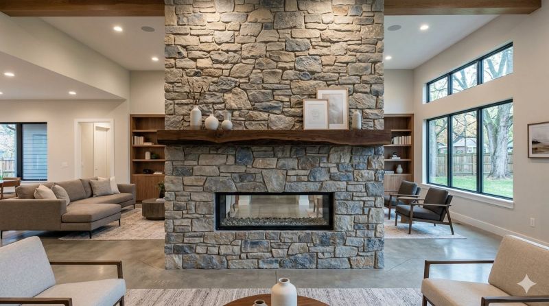 Stone Chimney Installation in Hooper, UT
