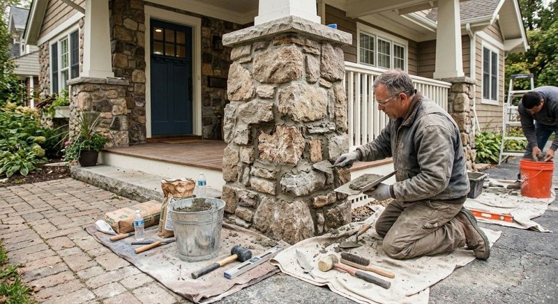 Stone Column Repair in Ogden, UT