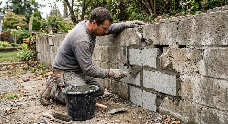 Stone Wall Repair in Syracuse, UT